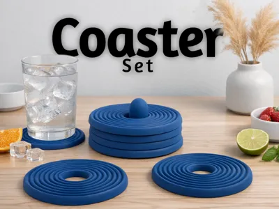 Coaster Set 6-piece with Stand