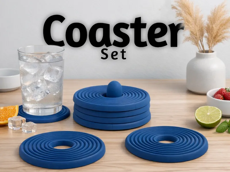 Untersetzer Set 6‑teilig mit Ständer