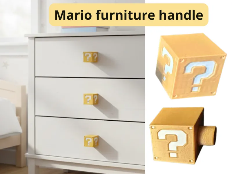Mario block furniture handle knob drawer