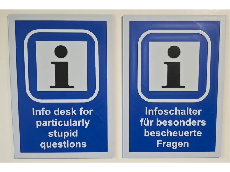 Funny Infopoint Sign - supports 1 color printers