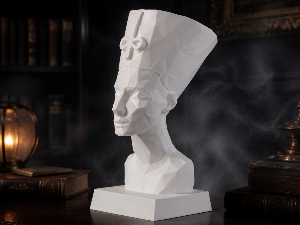 Low Poly Nefertiti Ancient Egypt Bust Sculpture