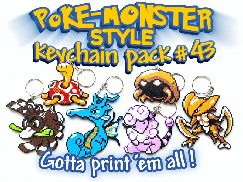 Poke-Monster Keychain Pack #43 - Kabuto Farfetchd