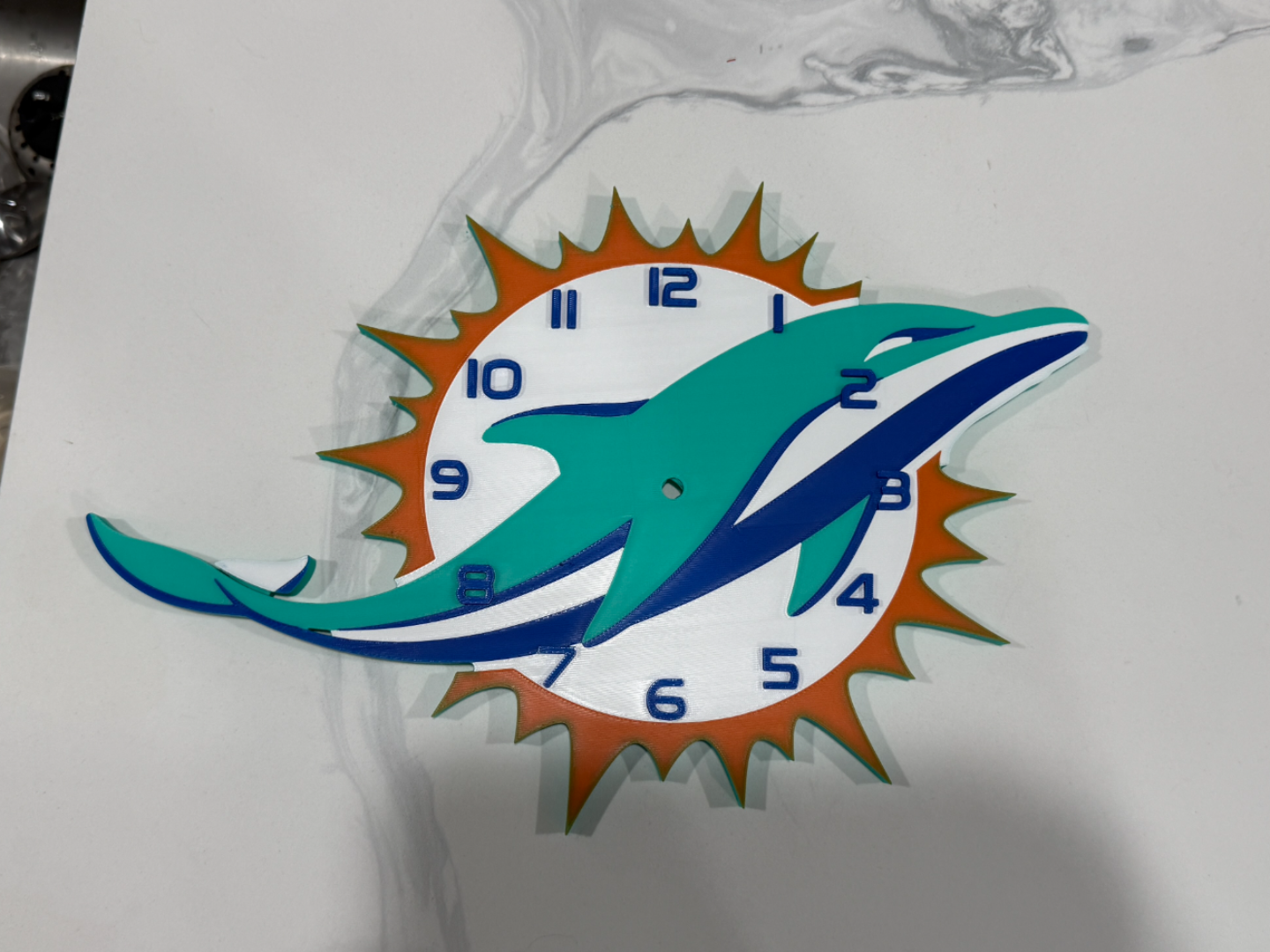 Miami Dolphins H2C Print Clock