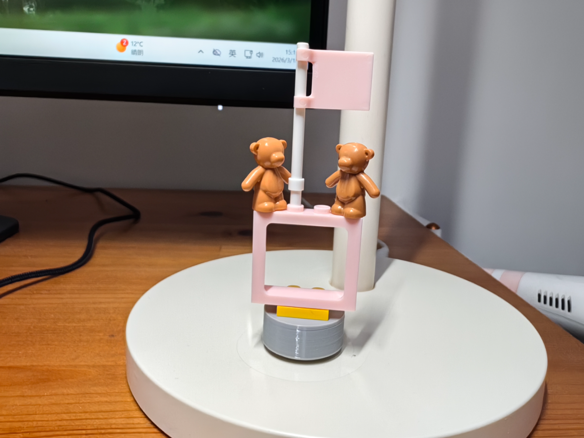 Miniatura 1 do modelo 3D 乐高 兼容底座 小米台灯 开关装饰帽
