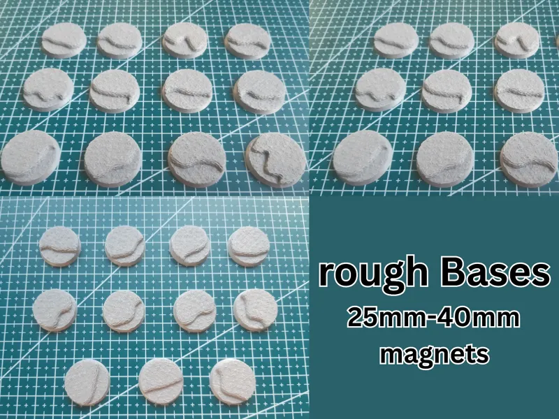 rough texture bases - 25mm - 40mm - magnetholes