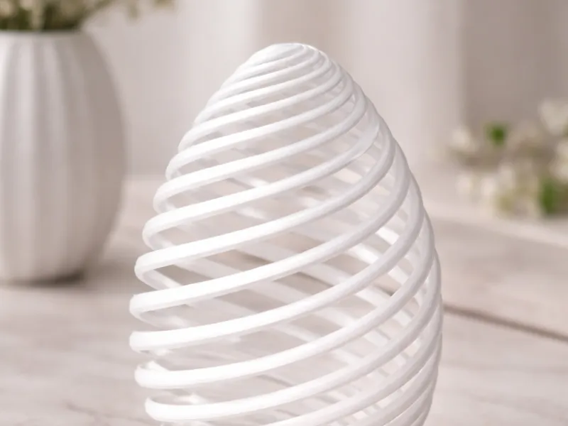 Spiral Geometry Egg – Modern 3D Printable Decor