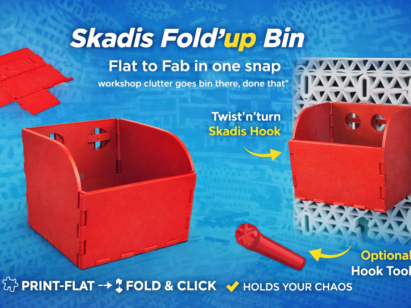 Skadis Foldable Storage Bin - Workshop