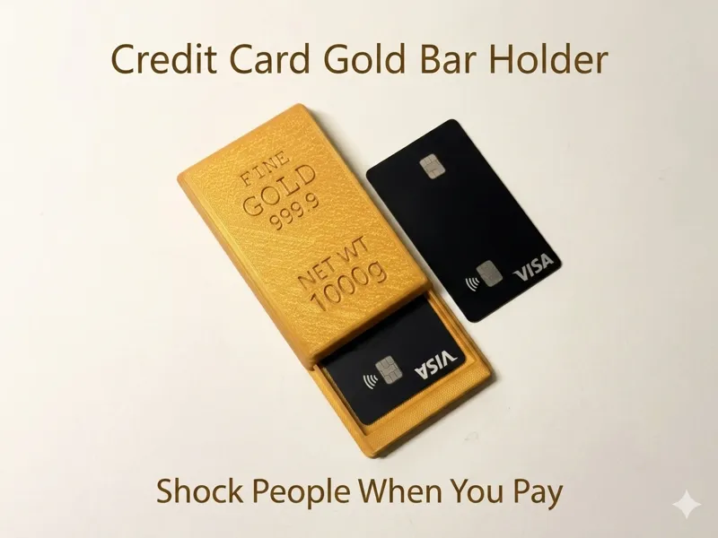 Credit Card Gold Bar Holder - Magic wenn you pay