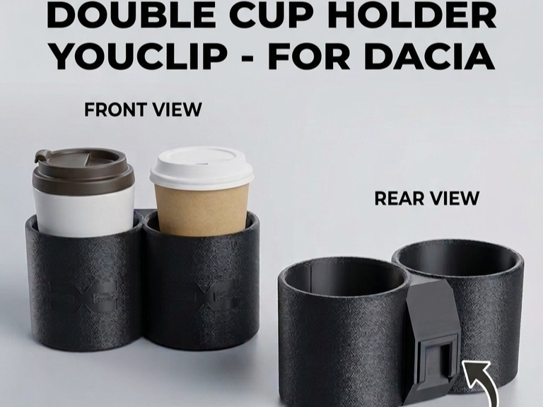 Double Cup Holder for Dacia (YouClip System)