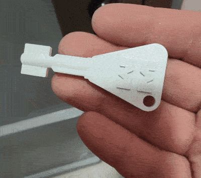 Internal key for pump cylinder lock