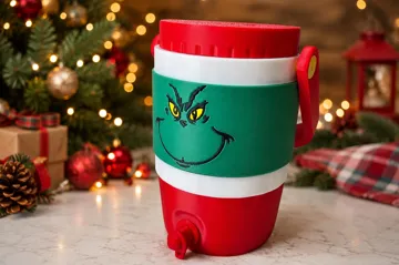 Letrero o emblema decorativo: Grinch Coozie Drink carrier 12 oz can Christmas — vista de referencia 3