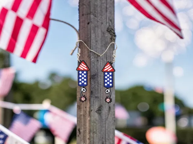 USA firework earrings