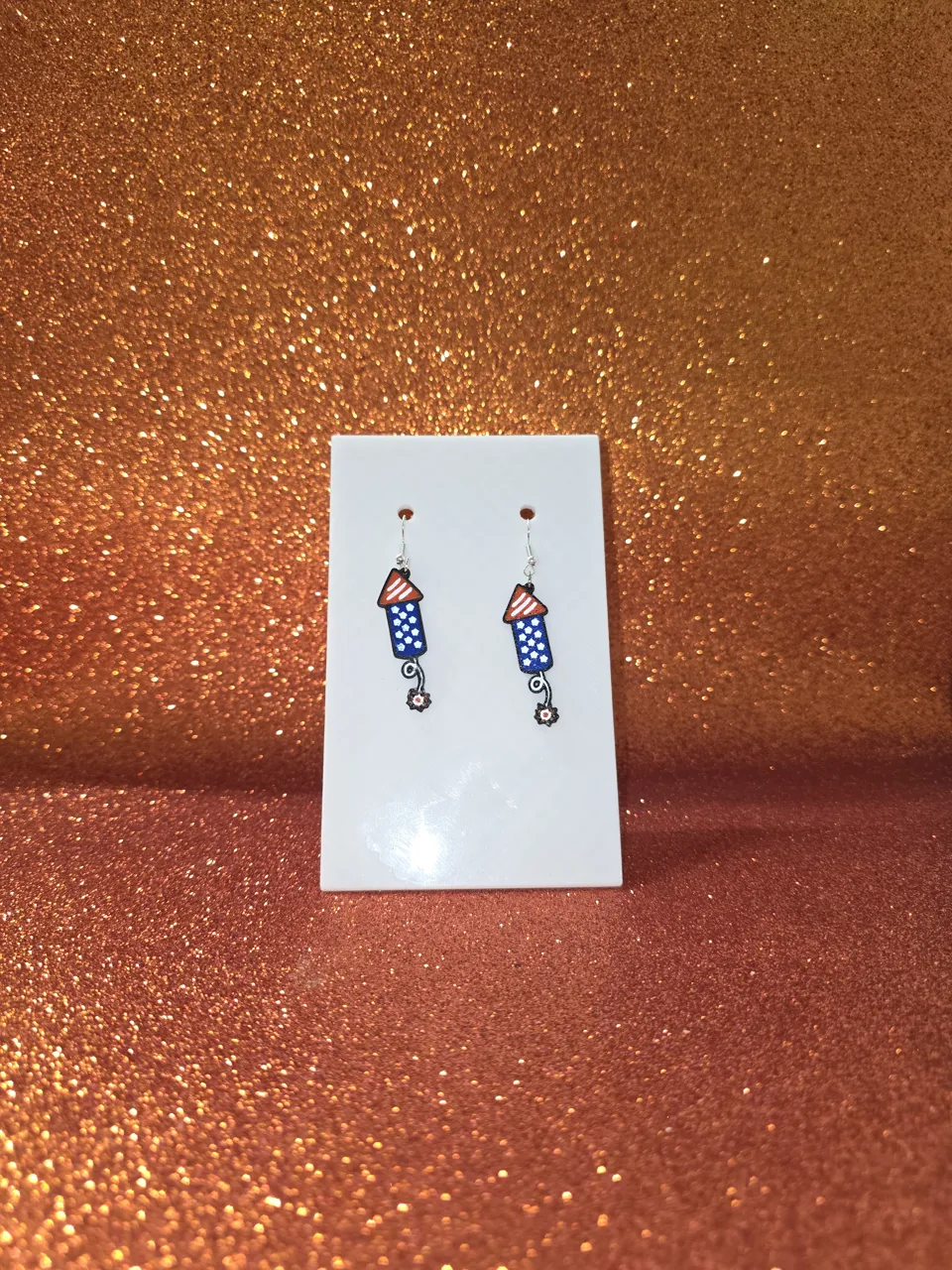 USA firework earrings view 2