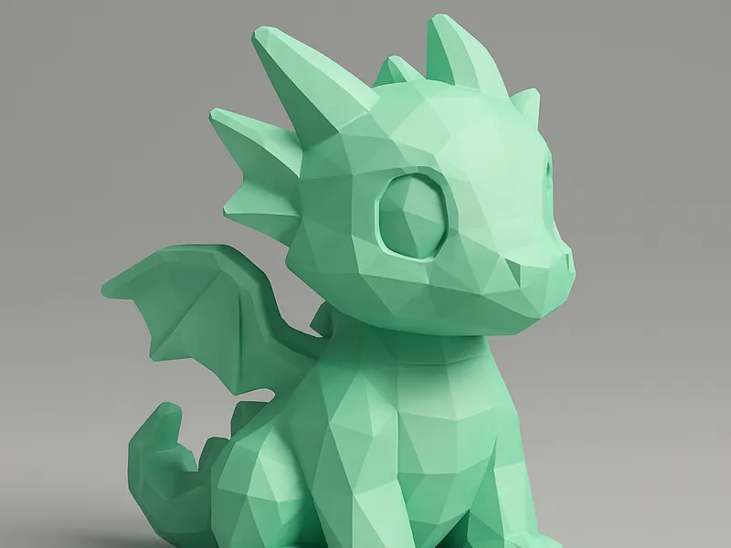 Sweet Low-Poly Dragon – Cute Geometric Figurine