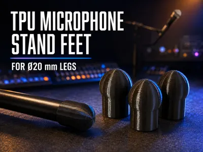 TPU Rubber Feet for Microphone Stand – 20 mm Legs