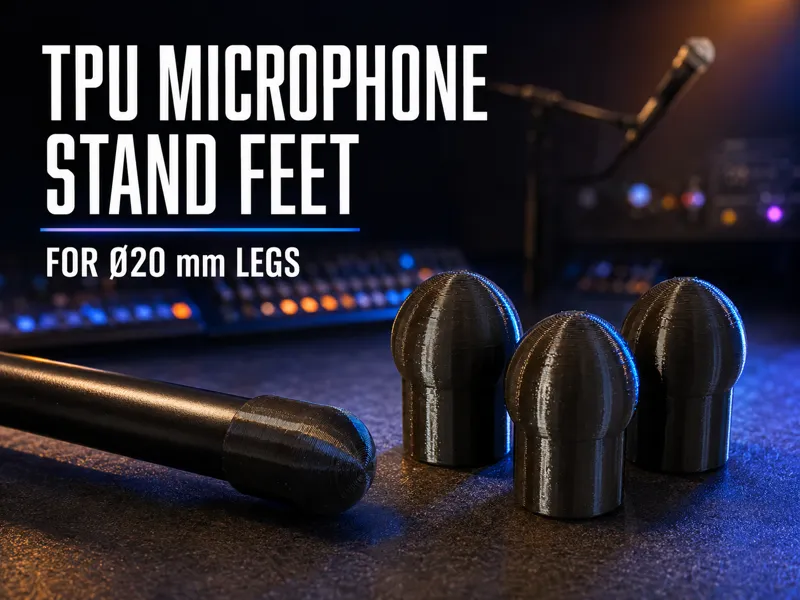 TPU Rubber Feet for Microphone Stand – 20 mm Legs
