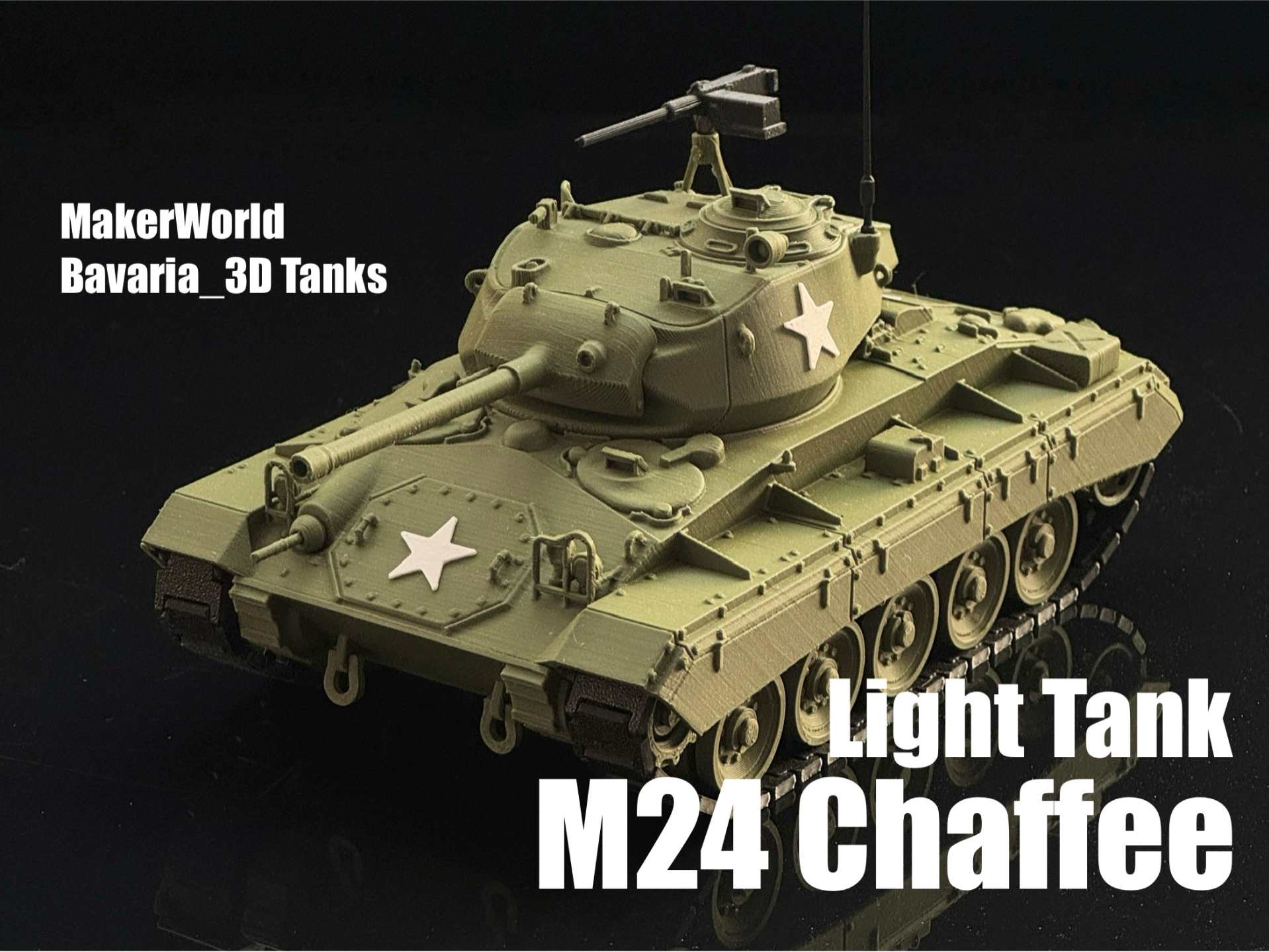 1/72 アメリカ T49 軽戦車 3Dプリント 未組立 3Dプリント M24チャーフィー軽戦車 アメリカ合衆国 1/35スケール