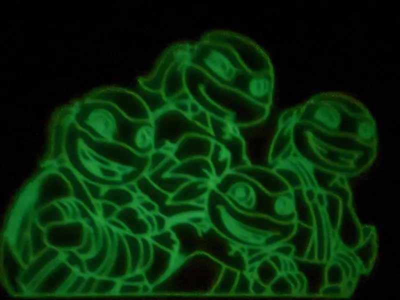 tmnt team glow in the dark - fluo