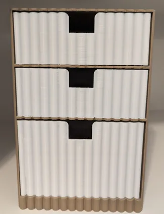 Fluted Storage Organizer with 3 Drawers