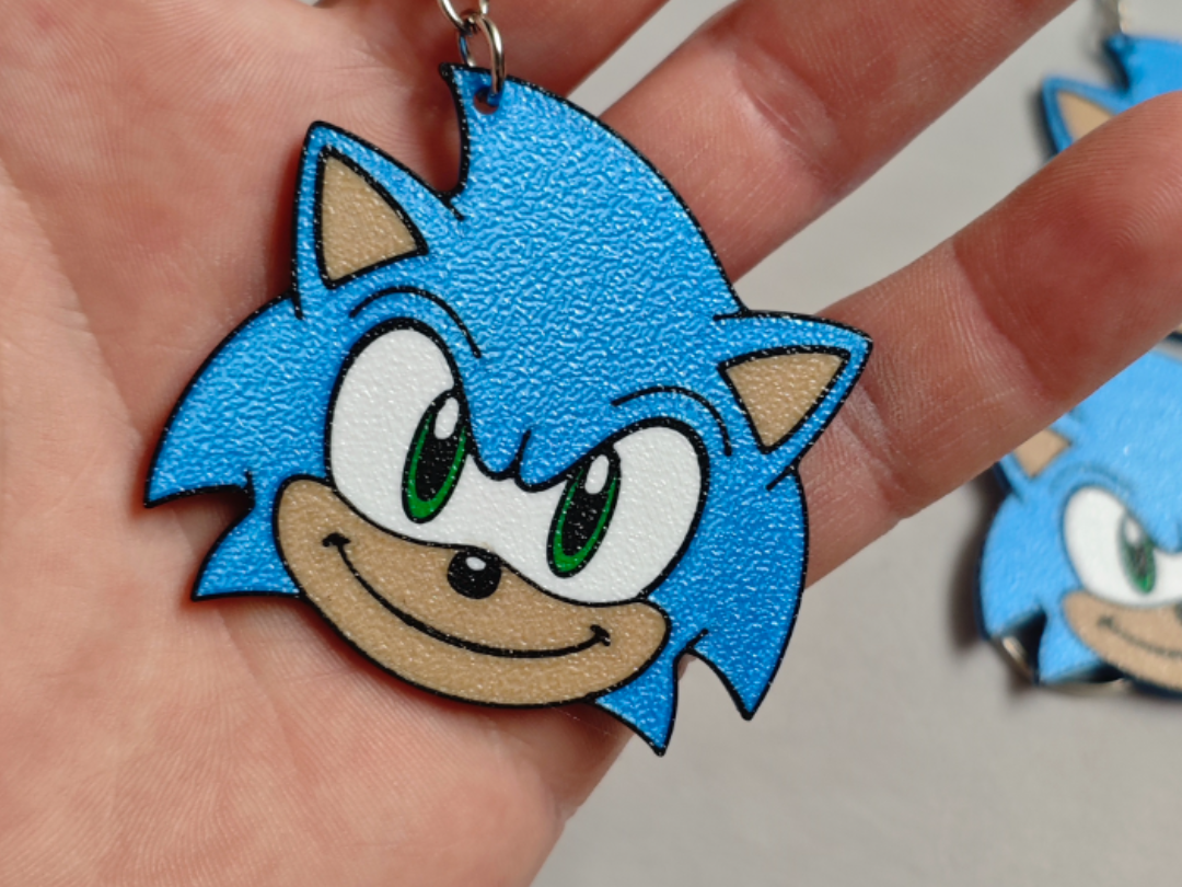 Sonic Hedgehog Head Keychain