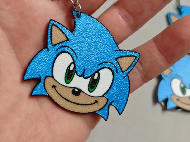 Sonic Hedgehog Head Keychain