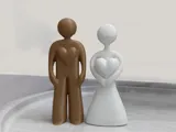 Минималистична двойна фигурка с любовна символика