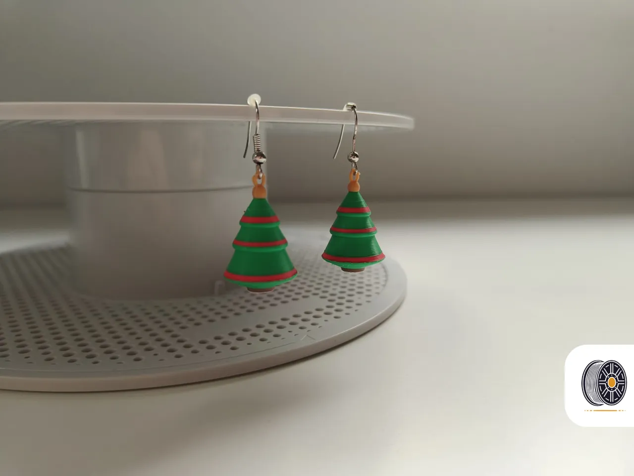 Mini Christmas Tree Earrings view 3