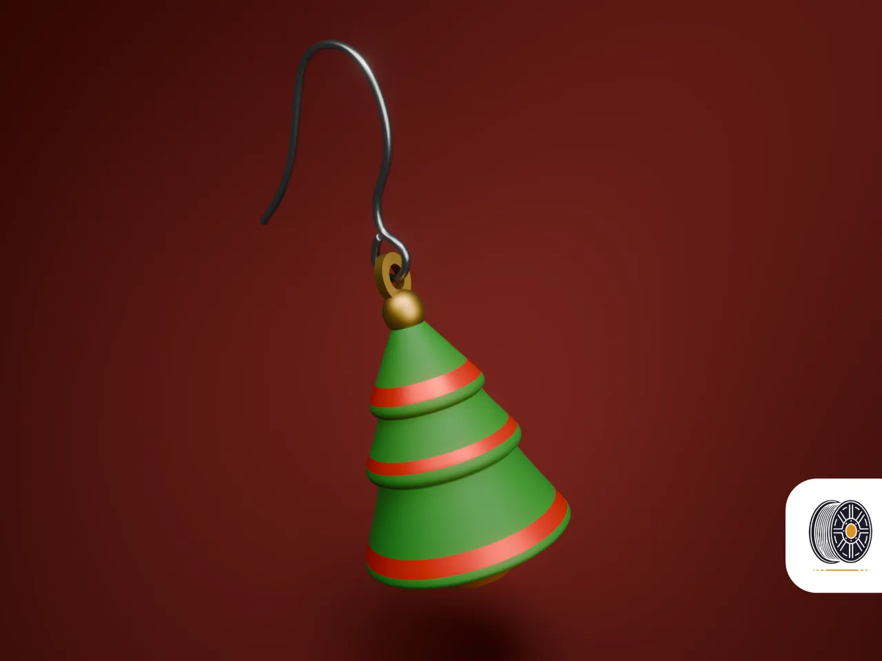 Mini Christmas Tree Earrings view 2