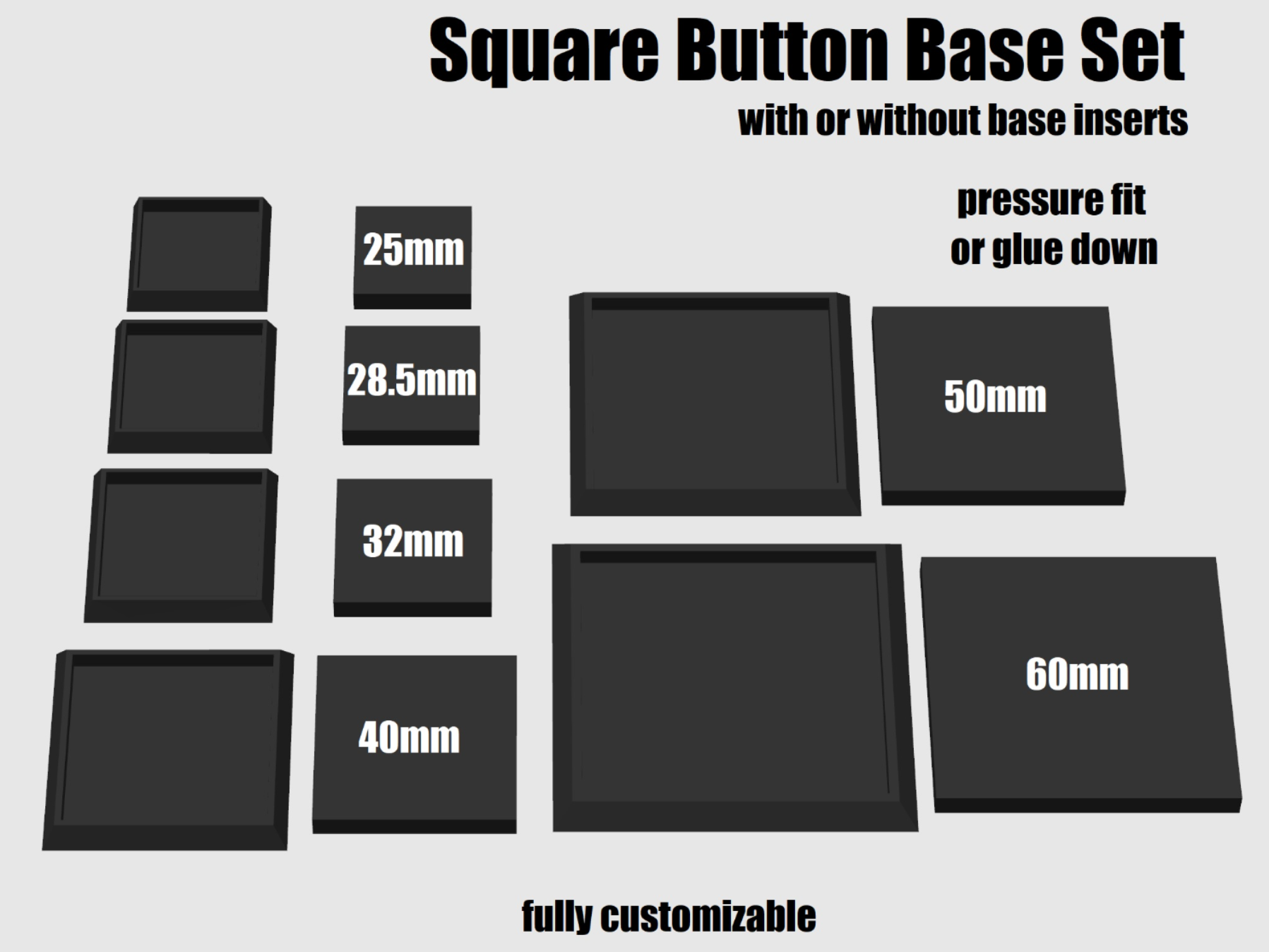 Square Button Base Set