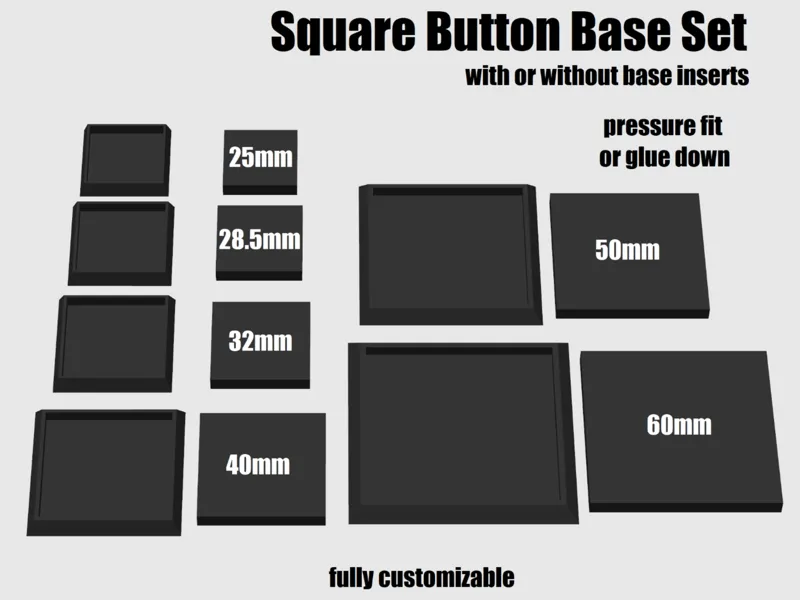 Square Button Base Set
