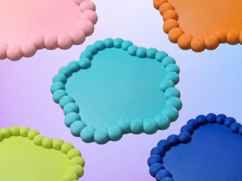 Bandeja organizadora: Scalloped Wavy Beaded Tray — referencia de MakerWorld
