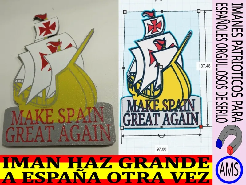 Imán para nevera "Hagamos España Grande Otra Vez"