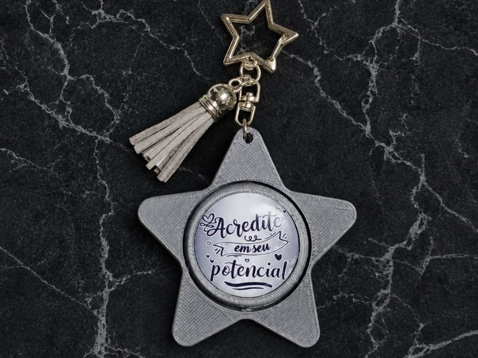 Porta Botton Giratório – Chaveiro Estrela - 1