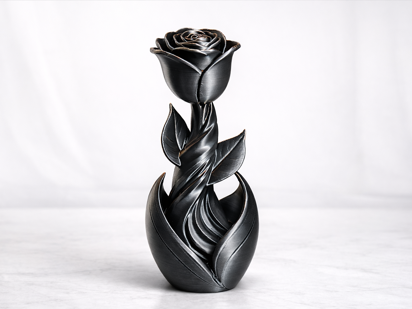 Twisted Rose Sculpture – Elegant 3D Printed Flower