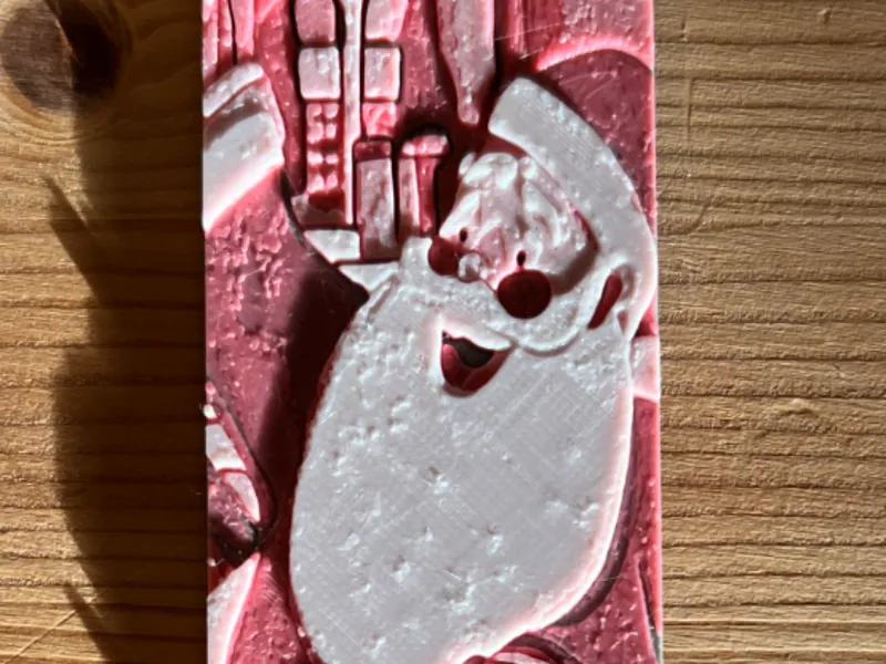 Faded Color Santa Bookmark -- hueforge