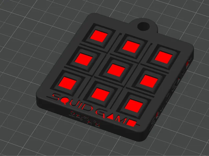 Functional Squid Game Tic Tac Toe Keychain