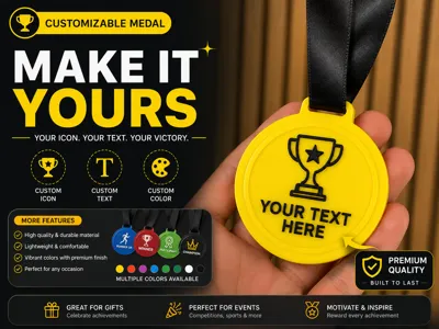 Customizable Medal - Custom Text & Icon