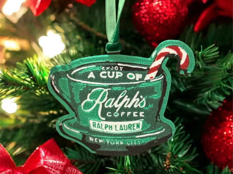 Ralph Lauren Inspired Ralph’s Coffee cup ornament