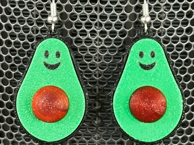 Smiling avocado earring