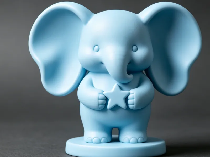 Cute Clay Elephant - Desktop Decor (Easy Print)