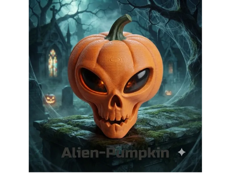 Halloween Alien Pumpkin 3D