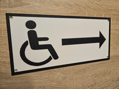 Disabled sign with arrow