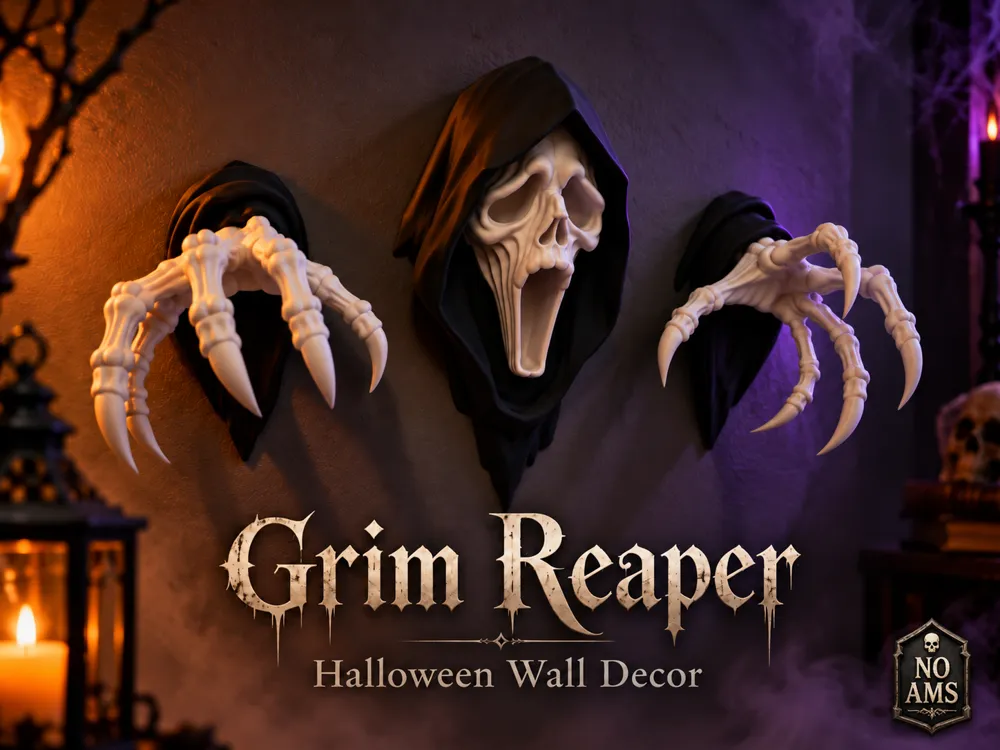 Grim Reaper – Halloween Wall Decor - Free 3D Print Model - MakerWorld