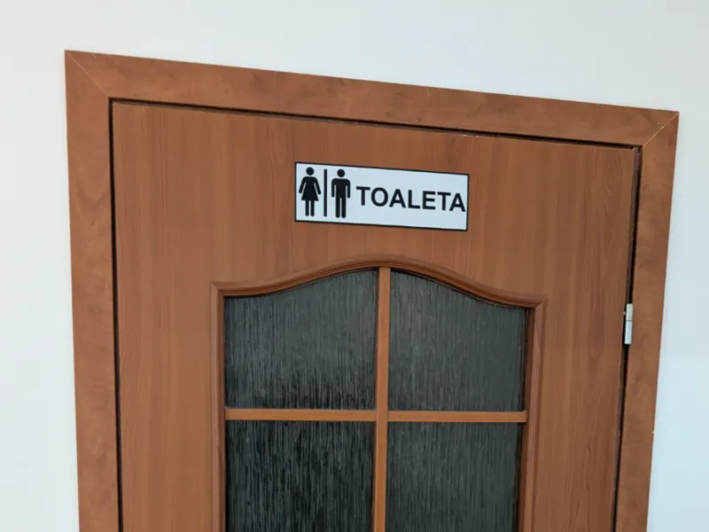 Tablicza napis na drzwi Toaleta damsko męska
