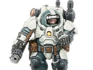 Modelo para impresión 3D: Space dwarf with blaster. Referencia del modelo original.
