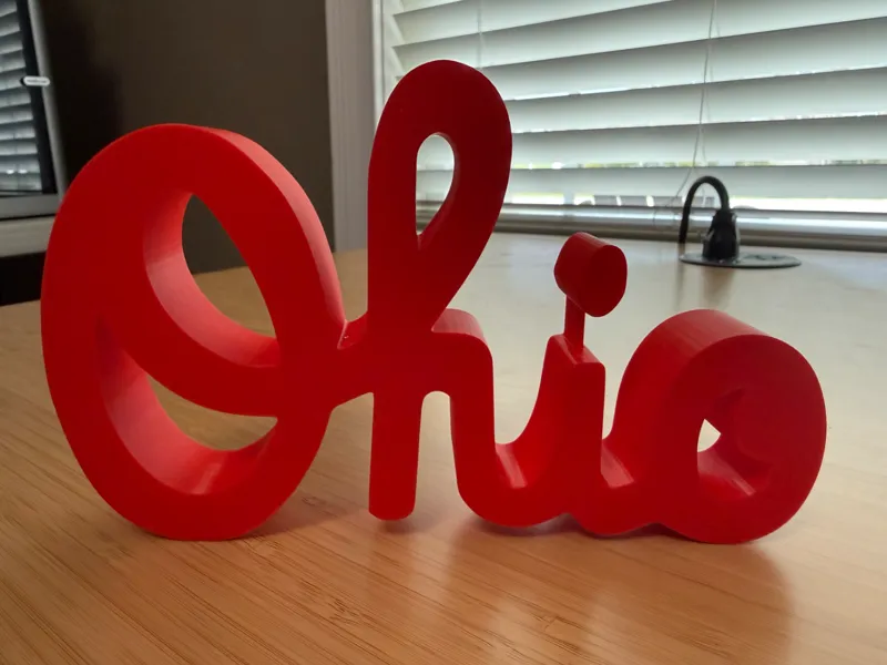 Ohio Script Desk Decor – 3D Printed Ohio Sign