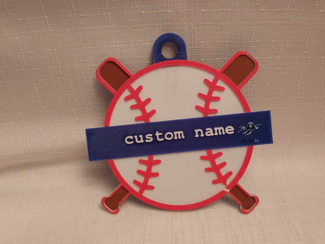 Baseball n Bats Logo w Custom Name