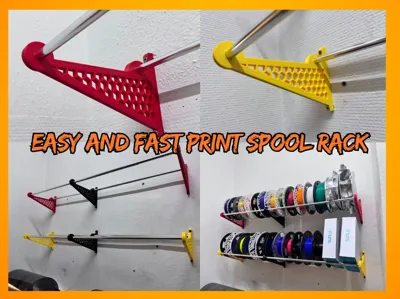 Easy and fast print spool rack (12mm rod)