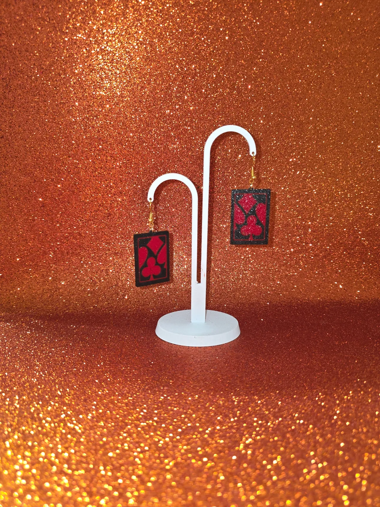Playing card suite earrings view 3