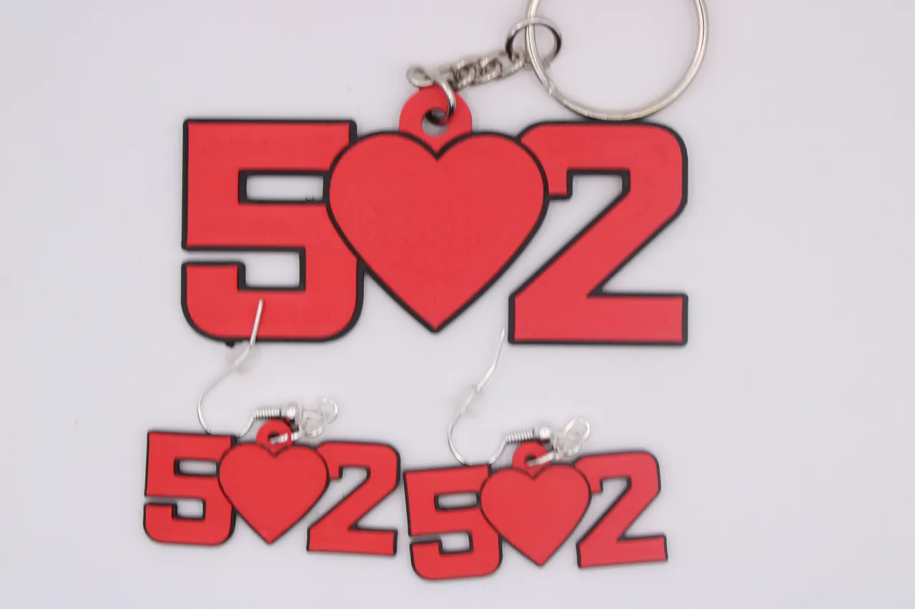 502 Earrings and Keychains - Louisville Strong view 4